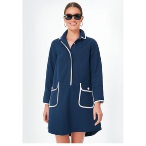 Tuckernuck Pomander Place Navy Perkins Shirtdress Relaxed Fit Mini length XXL 16